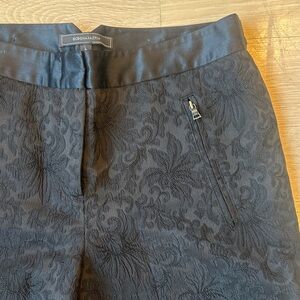 BCBGMaxAzria Black Floral Jacquard Trousers